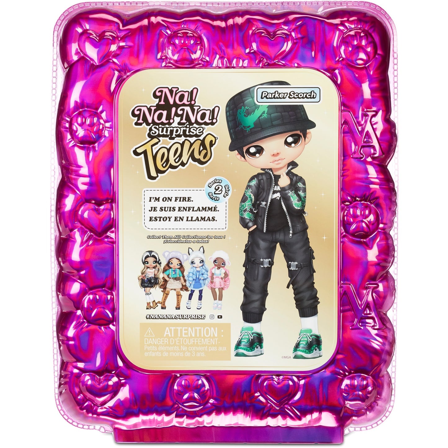 Mga entertainment na! na! na! surprise teens fashion doll - parker scorch (dragon boy) pop