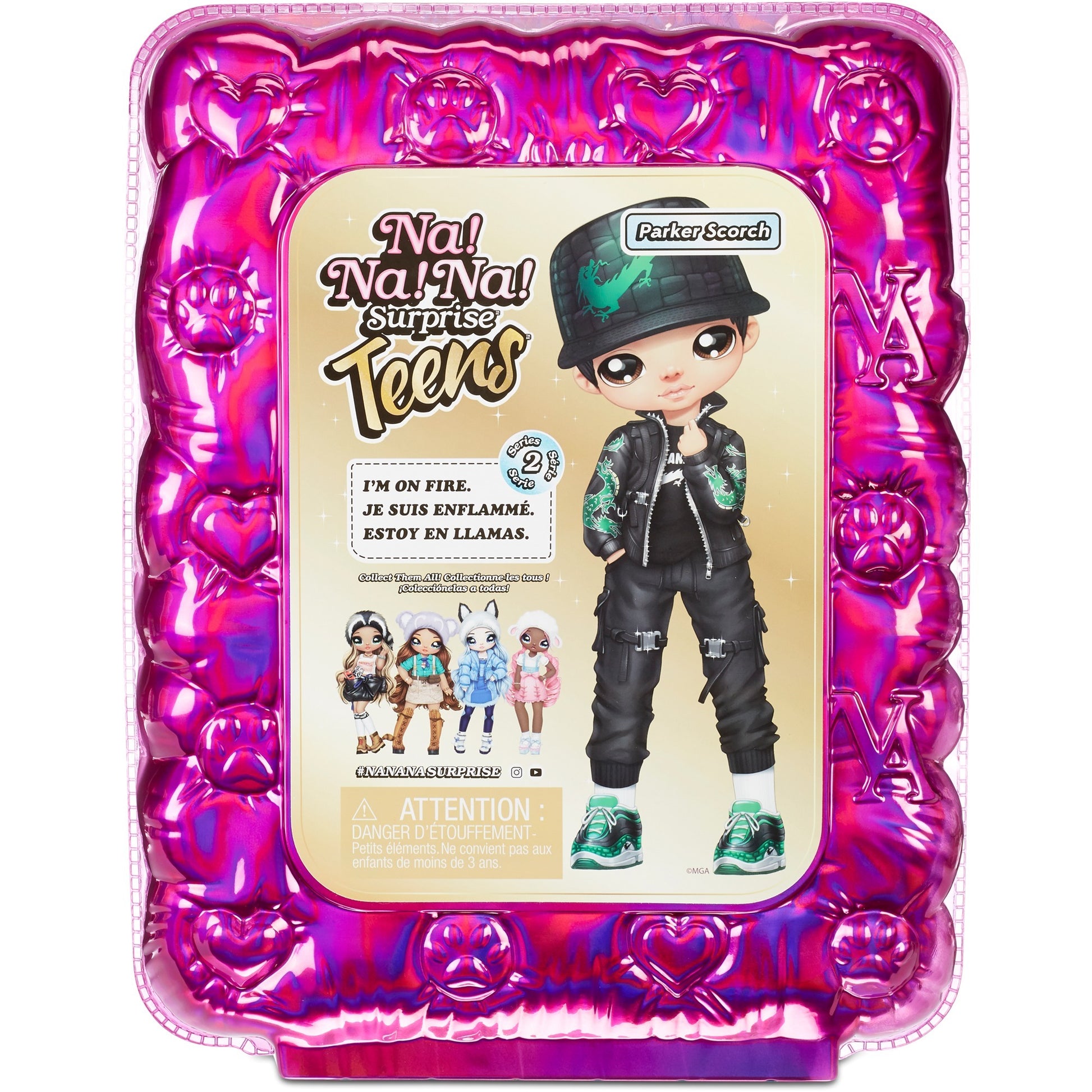 Mga entertainment na! na! na! surprise teens fashion doll - parker scorch (dragon boy) pop