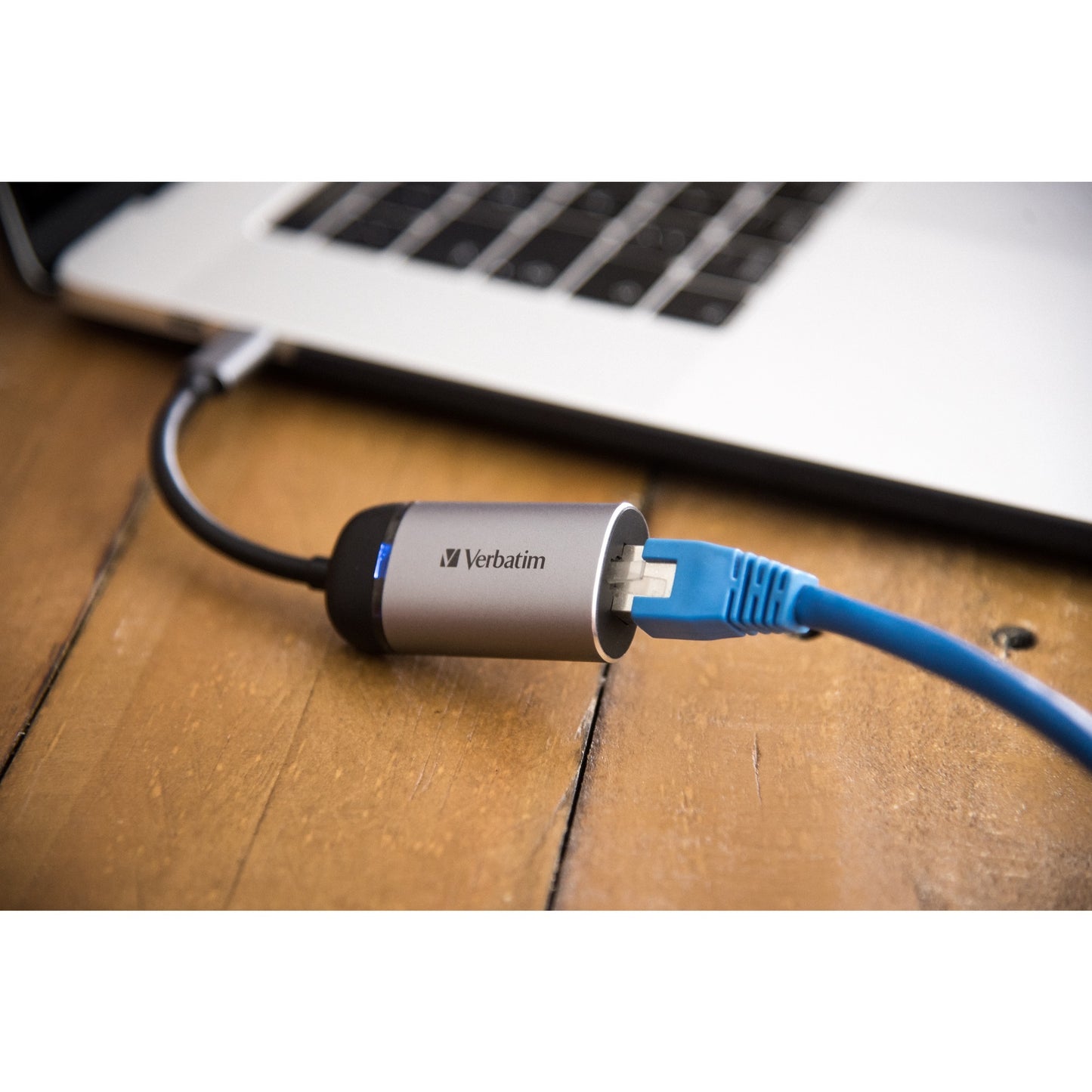 Verbatim usb 3.2 gen 1 adapter, usb-c > rj-45 (zilver zwart, 10cm, gigabit lan 10 100 1000 mbit s)