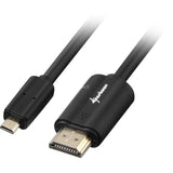 Sharkoon hdmi > micro-hdmi 2.0 kabel (zwart, 1 meter, 4k) - afbeelding 2
