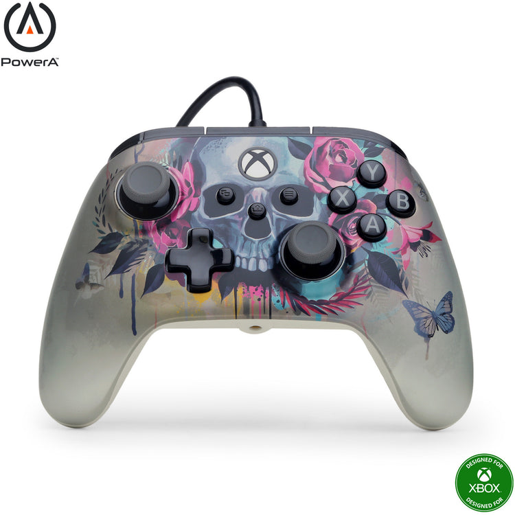 Powera advantage plus bedrade controller voor xbox series x|s - bloom gloom (zilver, xbox series x|s, xbox one, pc)