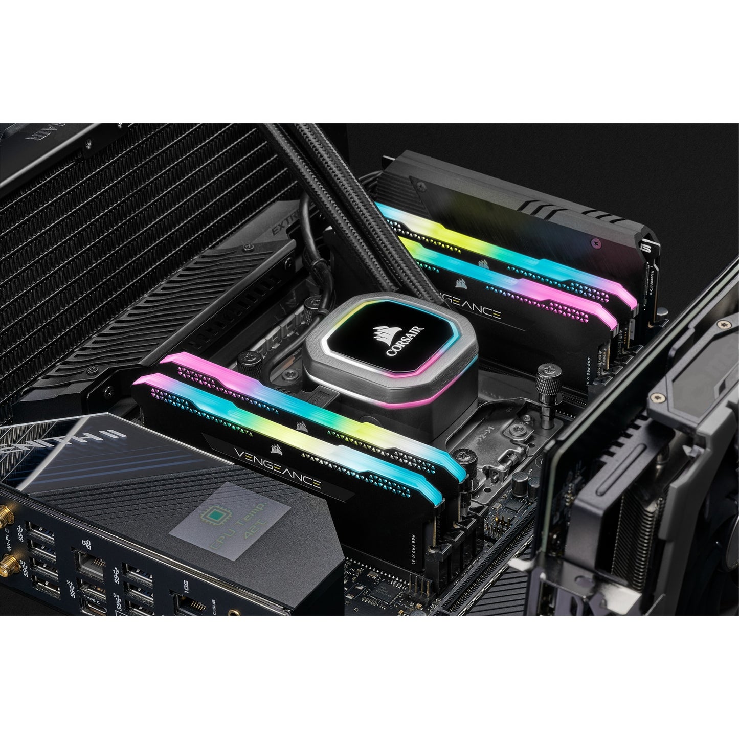 Corsair vengeance rgb pro sl 16 gb ddr4-3200 (2x 8 gb) werkgeheugen (zwart, cmh16gx4m2e3200c16, xmp 2.0)