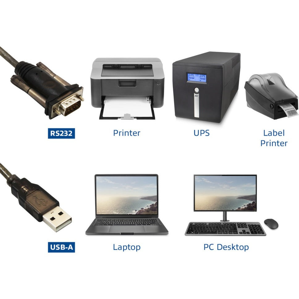 Act connectivity usb naar serieel converter (basic version) adapter (zwart)