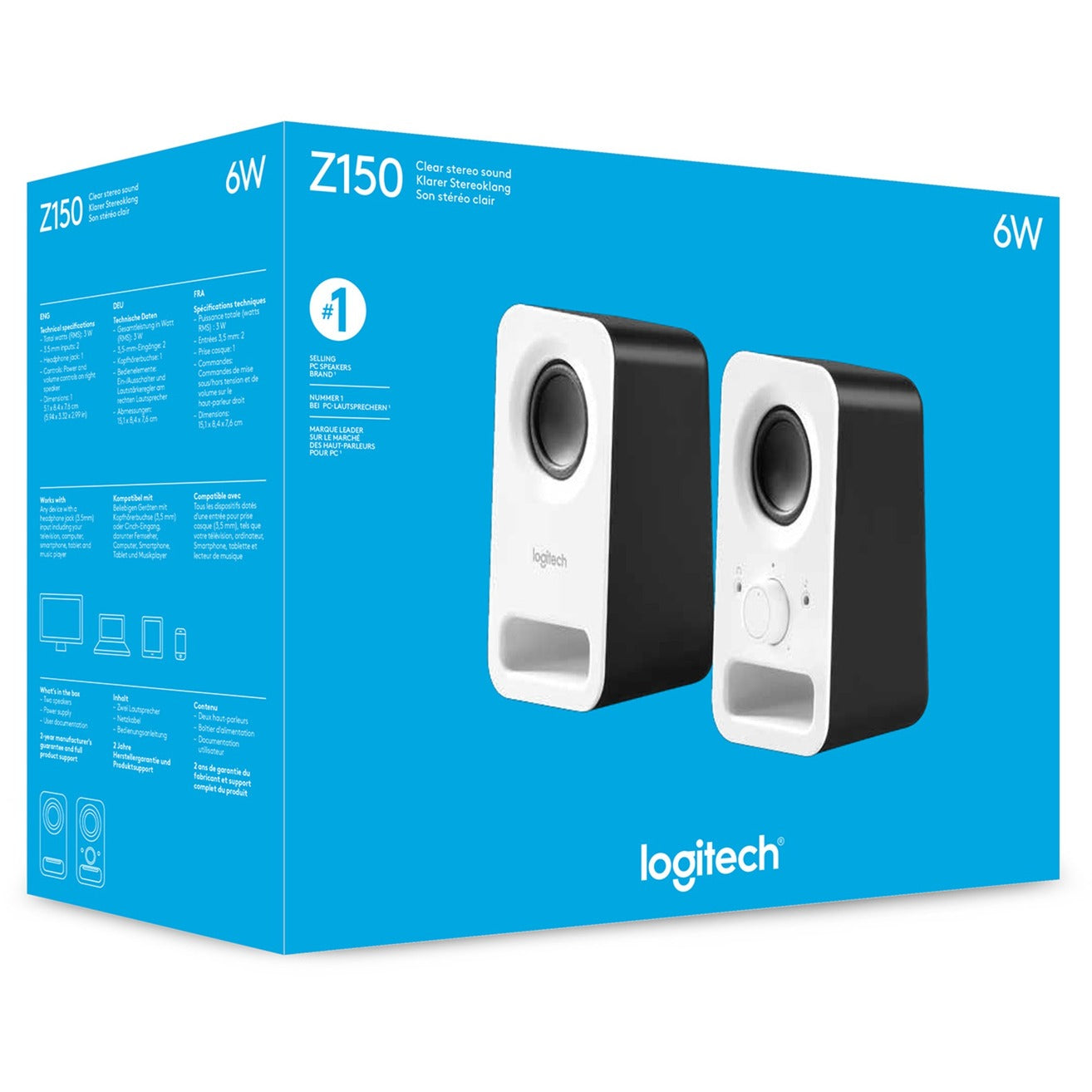 Logitech z150 multimedia speakers pc-luidspreker (wit)