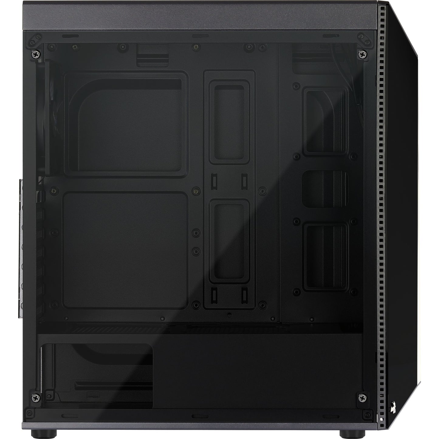Aerocool shard midi tower behuizing (zwart | 3x usb-a | rgb | window)
