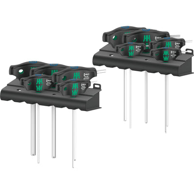 Wera 454 10 hf set imperial 1 stiftsleutelset t-greep hex-plus (zwart groen, met vasthoudfunctie, duims, 10-delig)