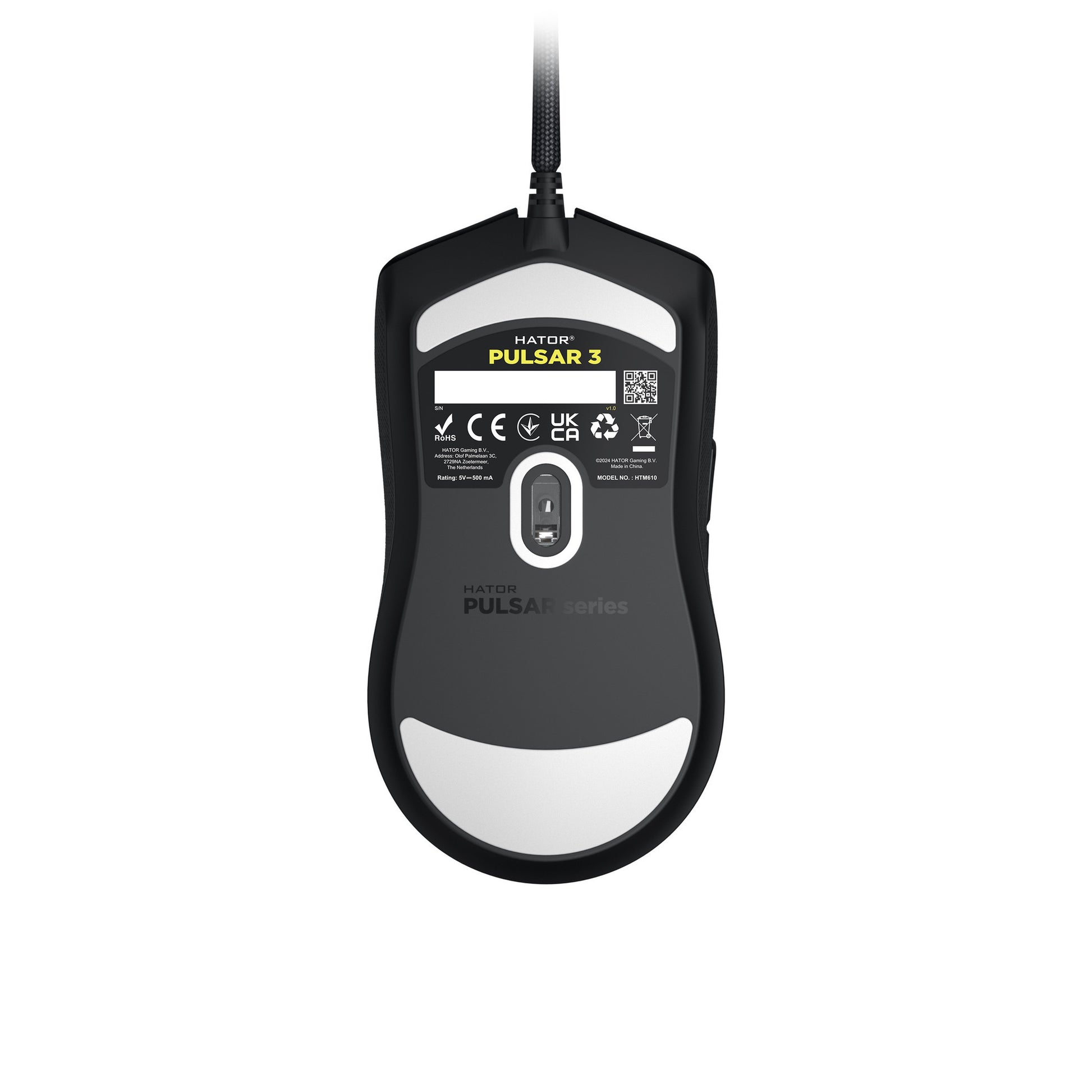 Hator pulsar 3 gaming muis (zwart, 400 - 12.000 dpi, rgb)