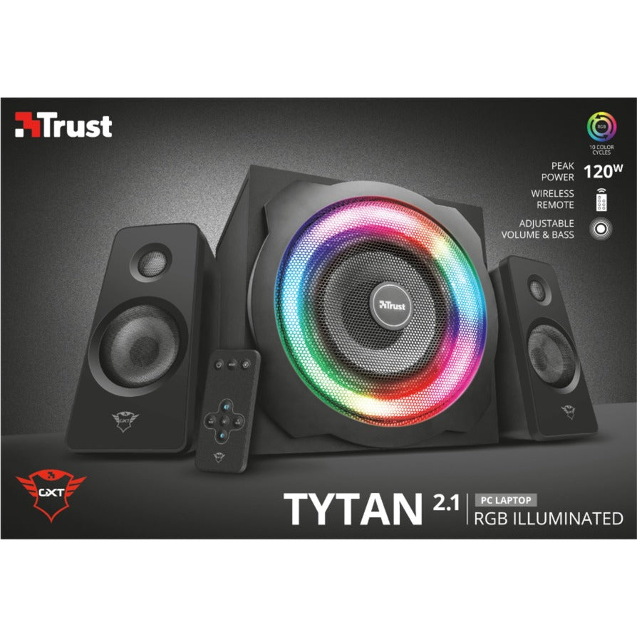 Trust gxt 629 tytan rgb illuminated 2.1 speaker set pc-luidspreker (zwart)