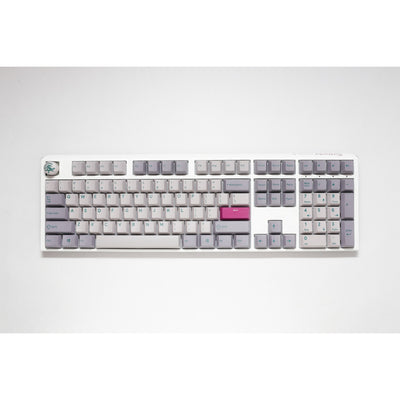 Ducky one 3 mist grey, toetsenbord (lichtgrijs, us lay-out, cherry mx red, rgb led, double-shot pbt, hot-swappable, quack mechanics)