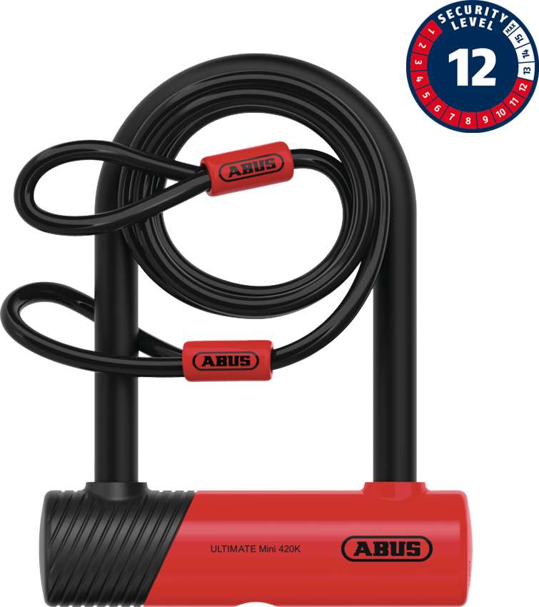 Abus ultimate 420k 150hb140 u-lock incl. cobra loop cable and ush bracket