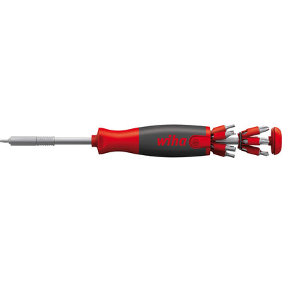 Wiha schroevendraaier met bitmagazijn liftup 26one (zwart rood, incl. 13 dubbelbits 1 4 )