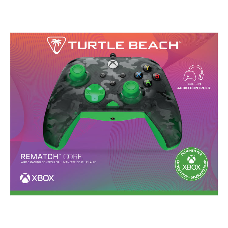 Turtle beach rematch core bedrade controller (zwart groen, xbox serie x|s, xbox one, pc)