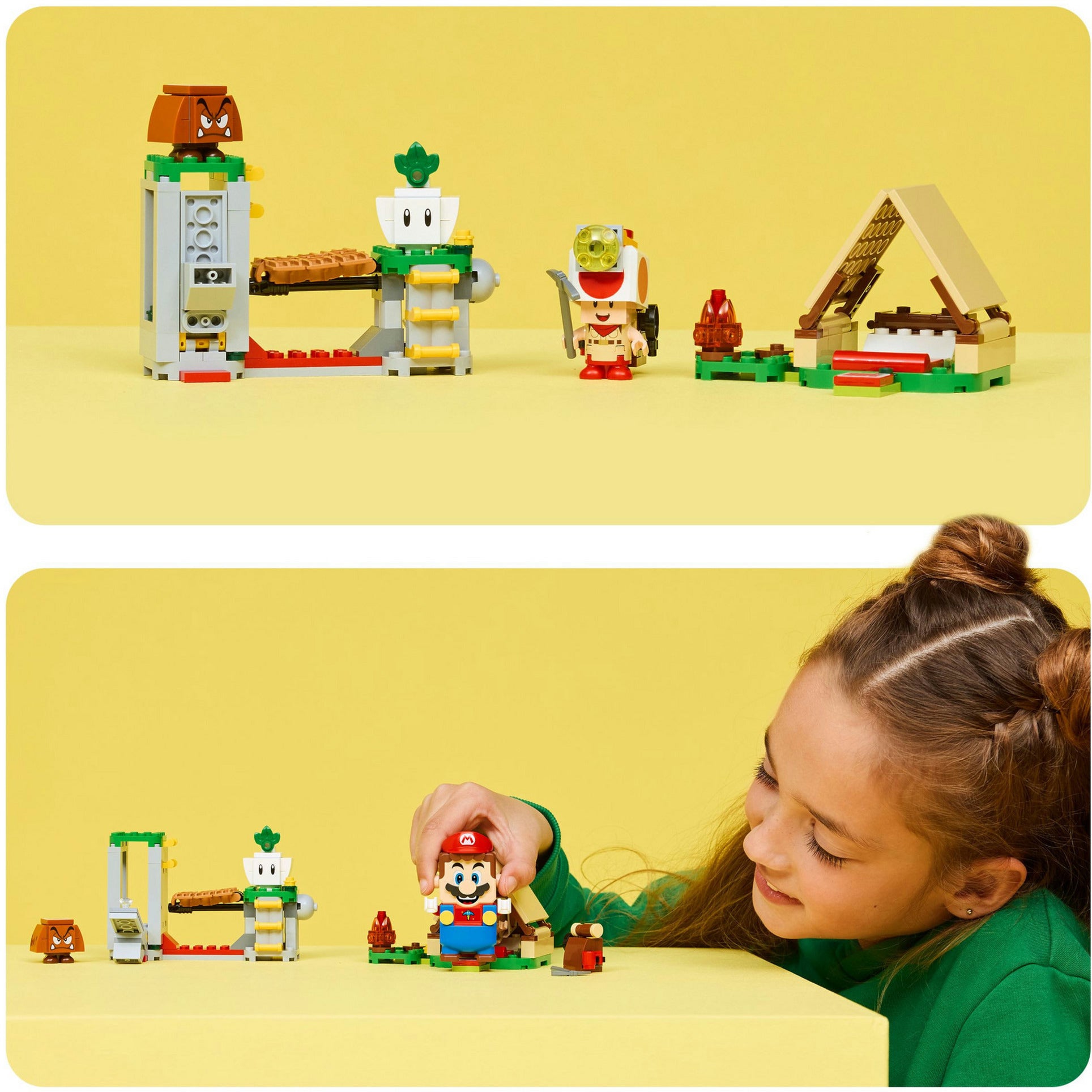 Lego super mario 72040 toad-baas kampeerplaats