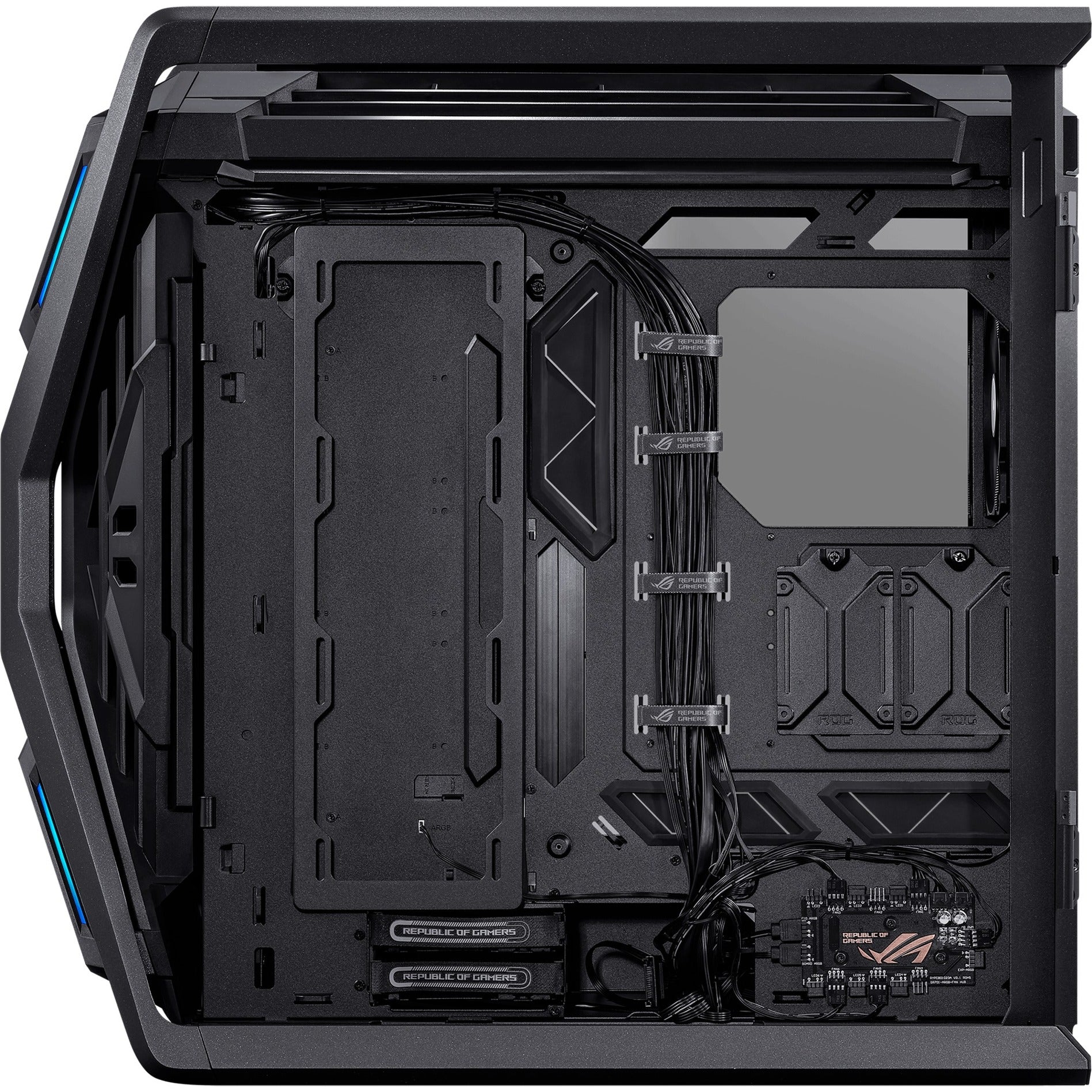Asus rog hyperion gr701 big tower behuizing (zwart | 4x usb-a | 2x usb-c | rgb | tempered glass)