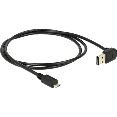 Delock usb-a 2.0 male 90° > micro-usb male kabel (zwart, 1 meter)