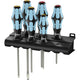 Wera 3334 6 schroevendraaier-set, rvs + houder, 6‑delig (zwart blauw)