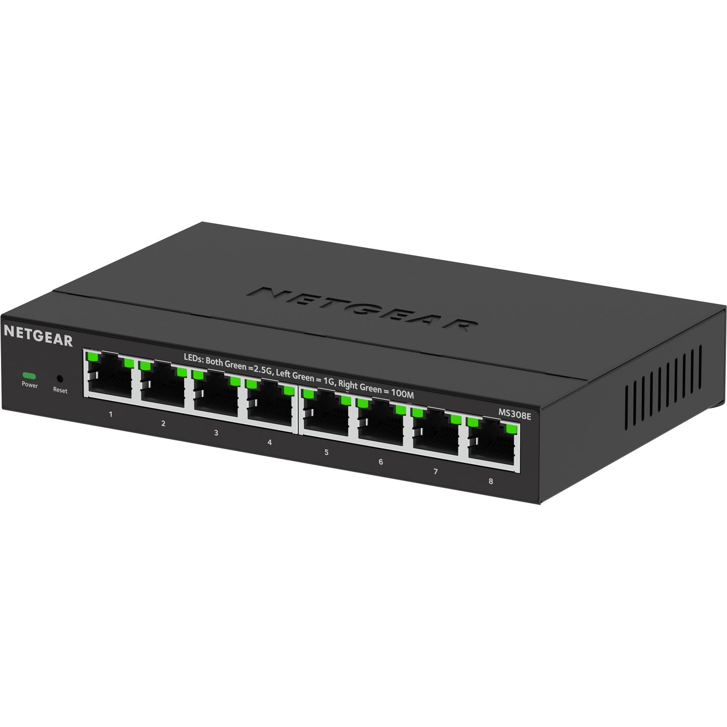 Netgear 8-port 2.5g multi-gigbit ethernet plus switch (ms308e) (zwart, managed)