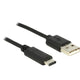 Delock usb-c 2.0 > usb-a kabel (zwart, 1 meter)