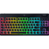 Razer blackwidow v4 low-profile rgb mechanisch gaming toetsenbord (zwart, us lay-out (qwerty), low-profile yellow, 80% (tkl)) - afbeelding 1