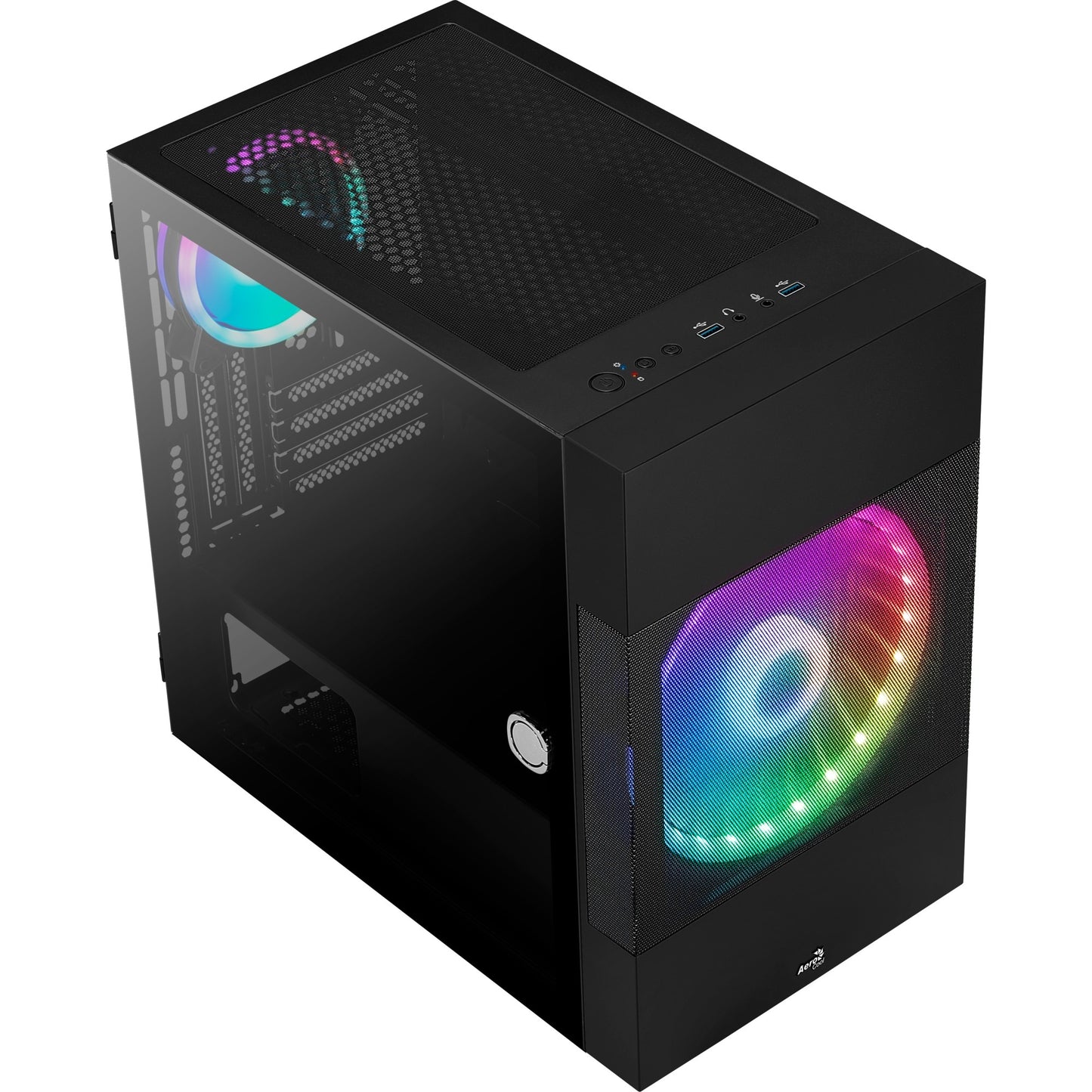 Aerocool atomic v2 mini tower behuizing (zwart | 2x usb-a | window)