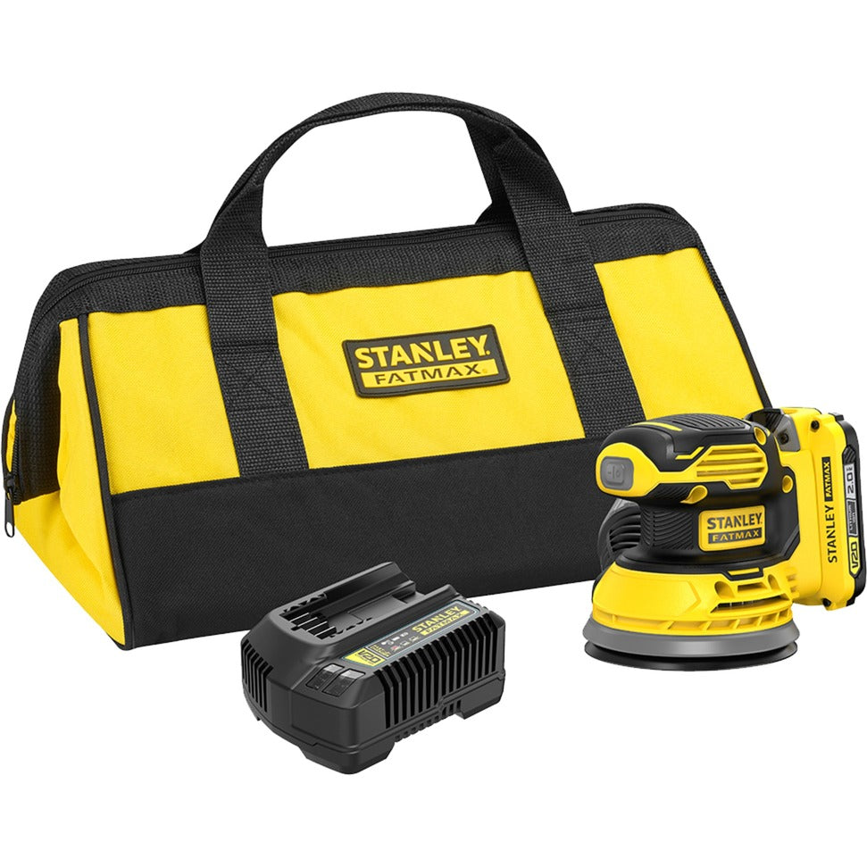 Stanley sfmcw220d1s fatmax® v20 accu excentrische schuurmachine 18v 2.0ah in tas
