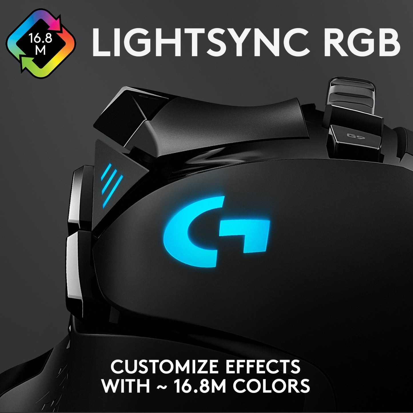 Logitech g502 hero high performance gaming mouse (zwart, 100 - 25.600 dpi, rgb leds)