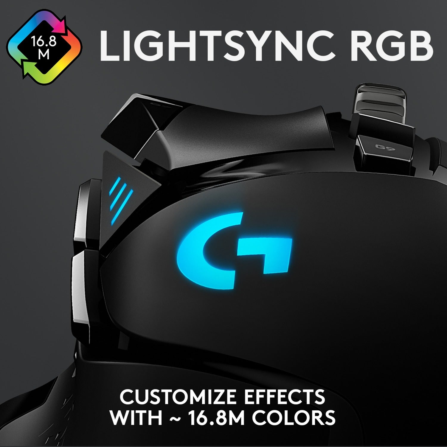Logitech g502 hero high performance gaming mouse (zwart, 100 - 25.600 dpi, rgb leds)