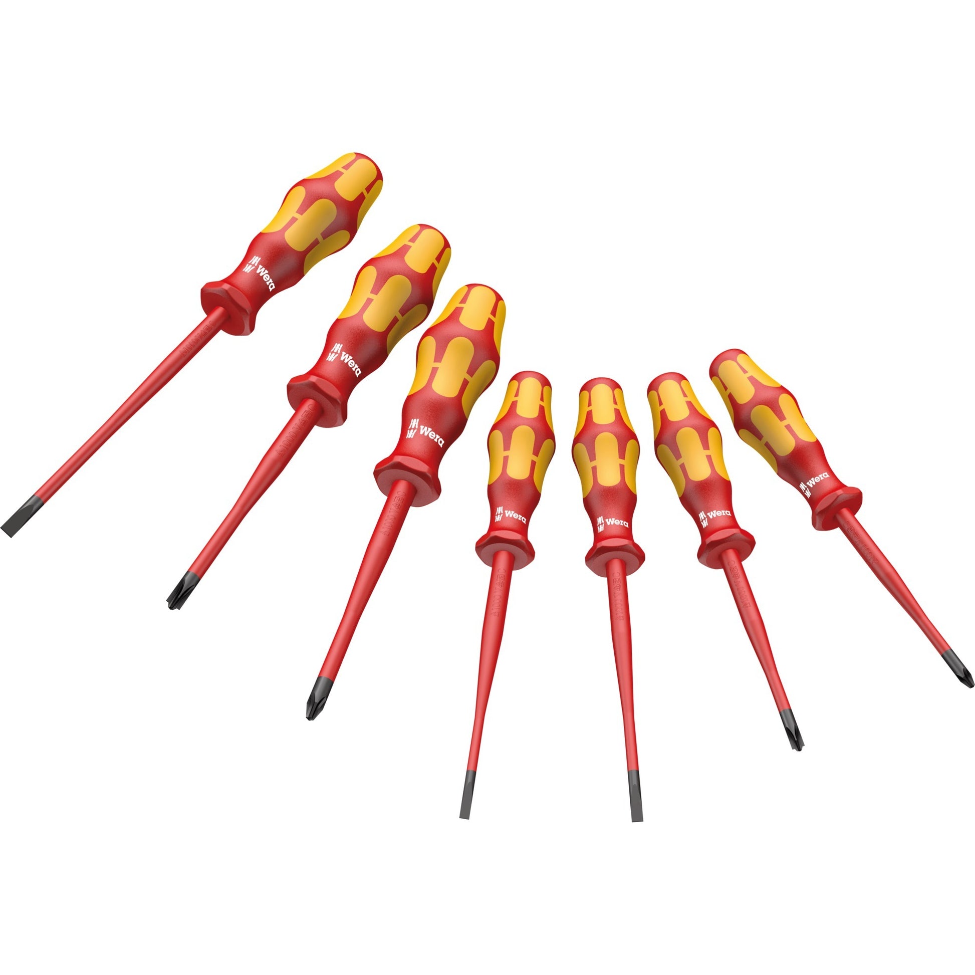 Wera 160 iss 7 schroevendraaierset kraftform plus serie 100 (rood geel, 7-delig)