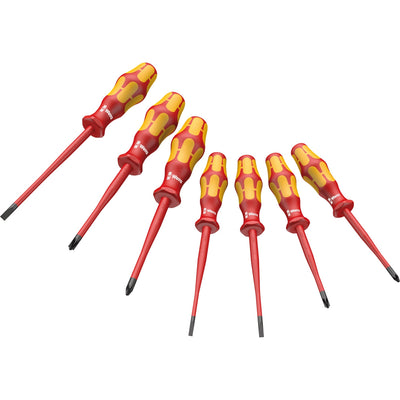 Wera 160 iss 7 schroevendraaierset kraftform plus serie 100 (rood geel, 7-delig)