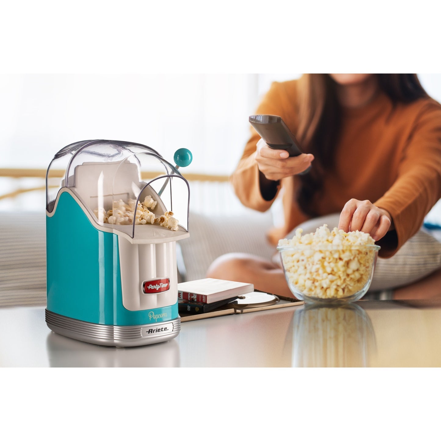 Ariete party time pop corn maker 2958 01 popcornmaker (lichtblauw)