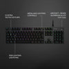 Logitech g512 carbon lightsync rgb mechanical gaming keyboard (zwart, us-international lay-out (qwerty), gx brown, 100%, rgb leds)