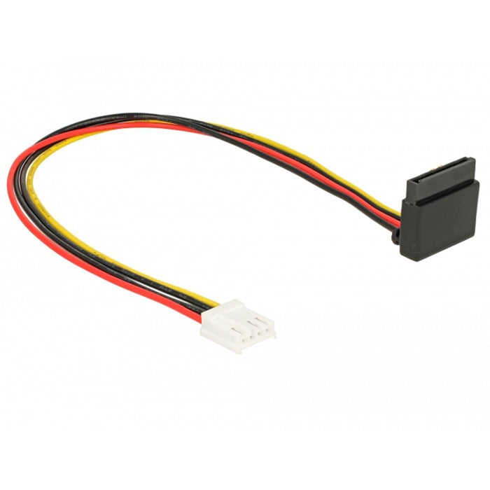 Delock floppy 4 pin female > sata 15 pin female kabel (0,3 meter)