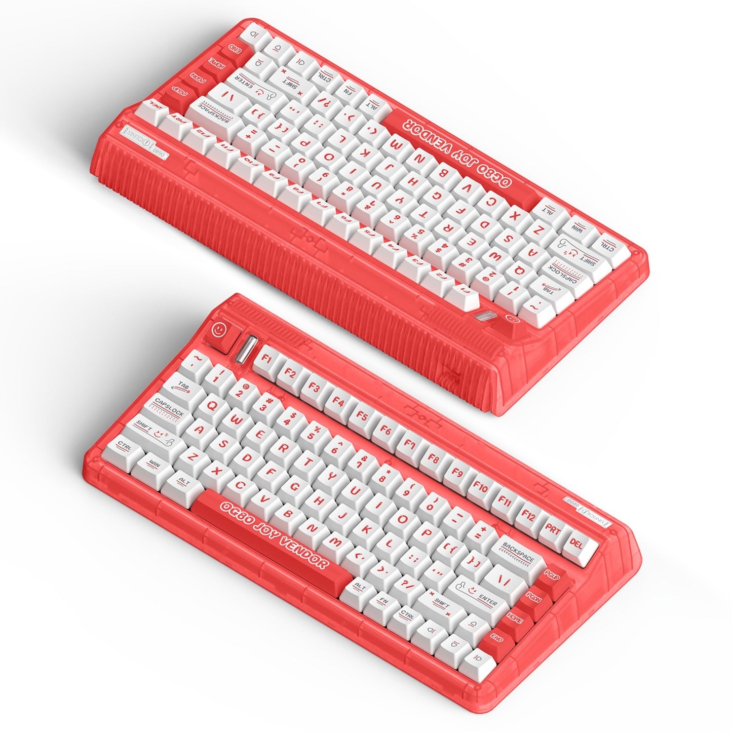 Iqunix og80 joy vendor wireless mechanical keyboard (rood, us lay-out (qwerty), cherry mx silent red, 80% (tkl), rgb leds, hot-swappable, pbt, 2.4ghz | bluetooth 5.1 | usb-c)