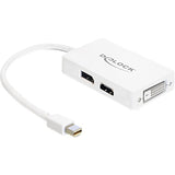 Delock mini displayport naar displayport hdmi dvi adapter (wit) - afbeelding 1