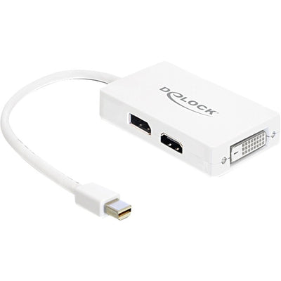 Delock mini displayport naar displayport hdmi dvi adapter (wit)