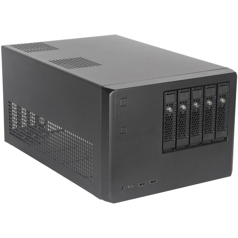 Silverstone sst-cs351 mini tower behuizing (zwart | 2x usb-a | 1x usb-c)
