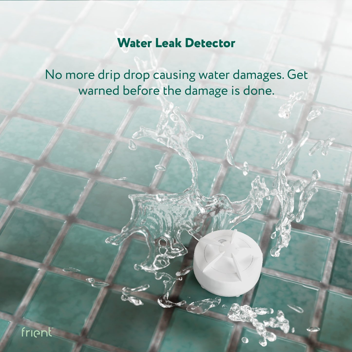 Frient water leak detector melder (wit, zigbee 3.0)