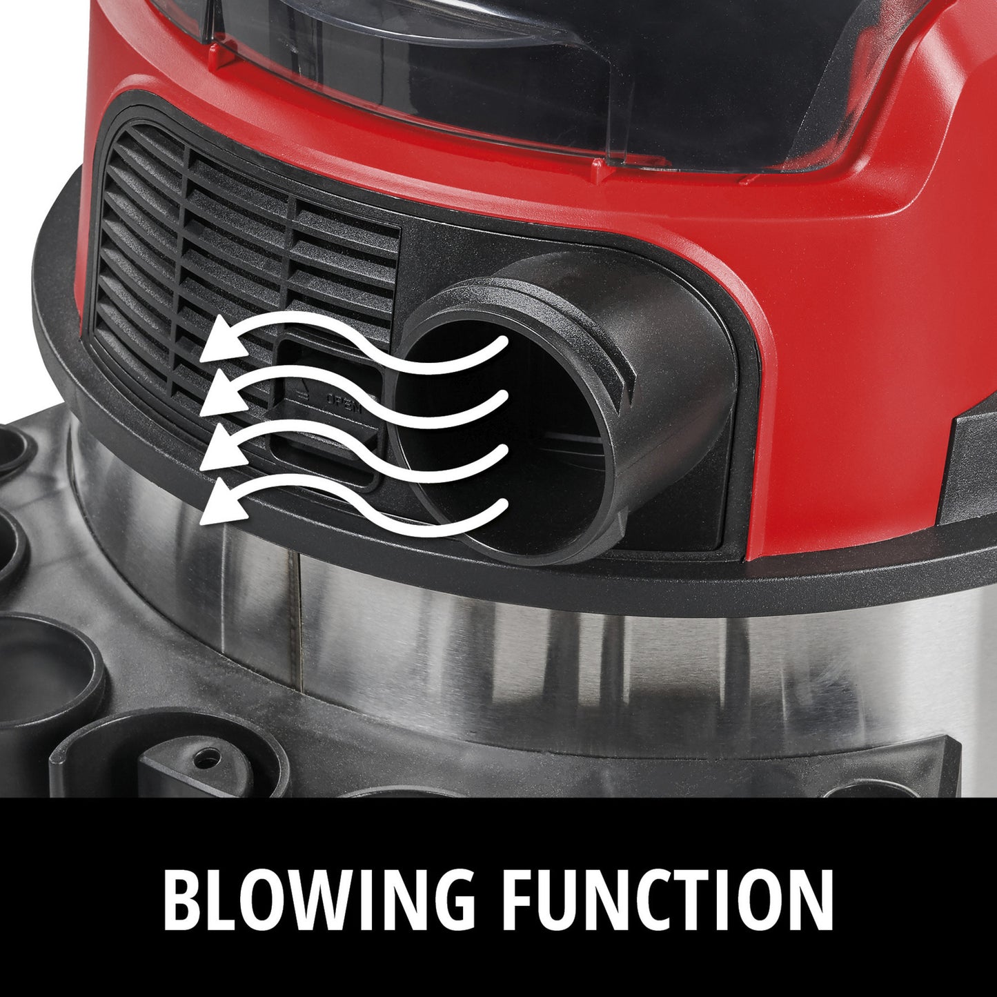 Einhell accu nat- droogzuiger te-vc 36 25 li s-solo nat- en droogzuiger (rood roestvrij staal, accu en oplader niet inbegrepen )