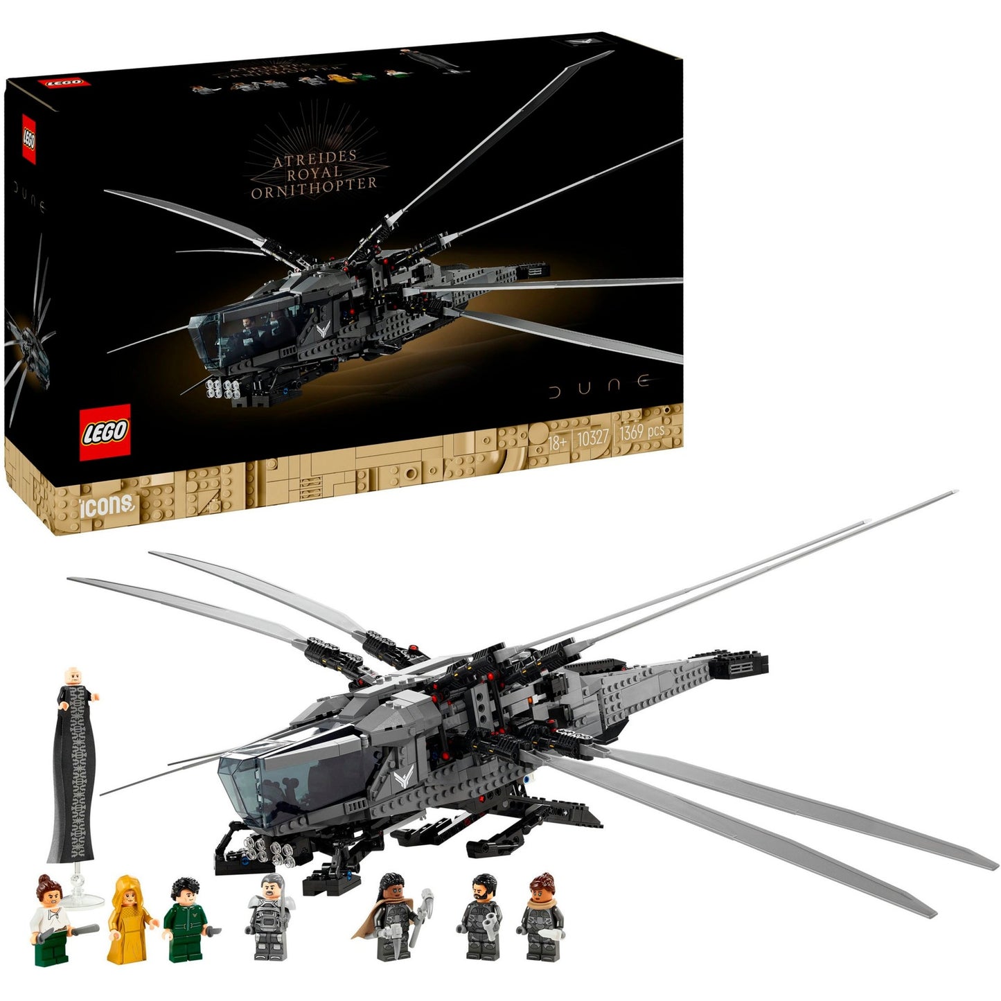 Lego icons - dune atreides royal ornithopter constructiespeelgoed (10327)