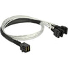 Delock mini sas hd sff-8643 > 4x sata 7-pin kabel (zwart, 0,5 meter)