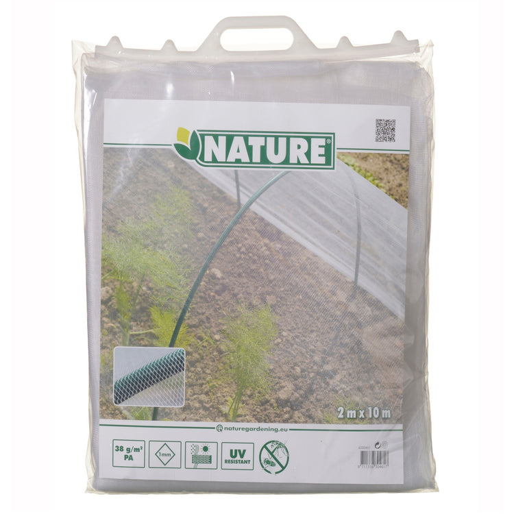 Nature anti-insectengaas insectenhor (wit transparant, 2 x 10 m)