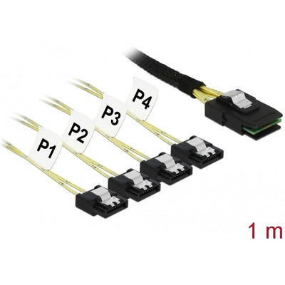 Delock interne minisas sff-8087 naar 4x 7-pin sata adapterkabel (1 meter)