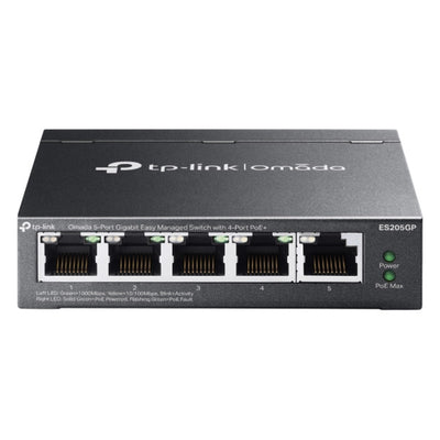 Tp-link omada es205gp switch (zwart, 4x poe+)