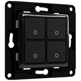 Shelly wall switch 4 knop (zwart) - afbeelding 1