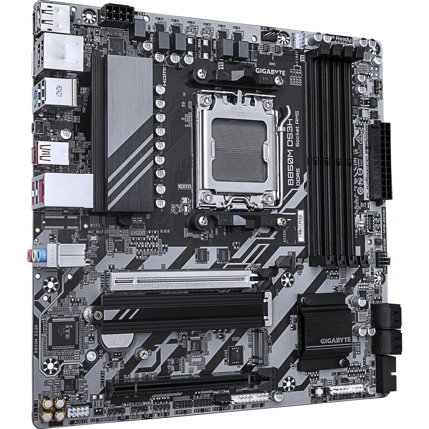 Gigabyte b850m ds3h socket am5 moederbord (raid, 2,5gb-lan, sound, µatx)