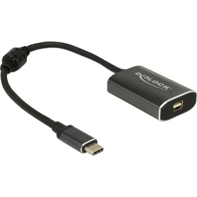 Delock usb-c (male) > mini displayport (female) met pd functie adapter (donkergrijs, 0,2 meter)