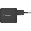 Belkin boostcharge pro 2-poorts usb-c gan-wandlader met pps (45 w) (zwart)