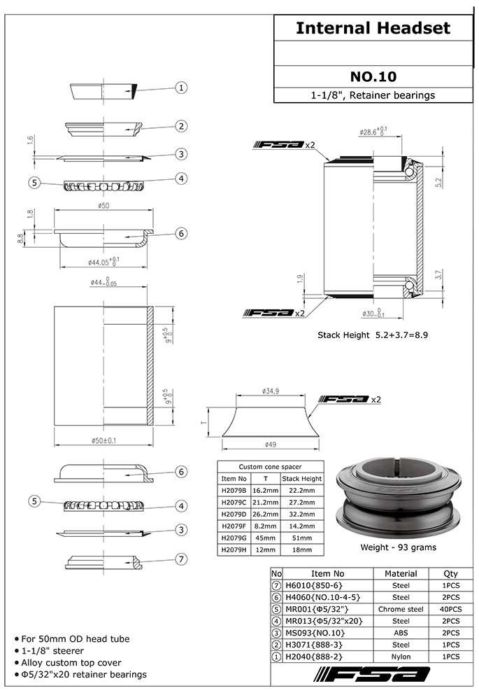 Fsa no.10 headset