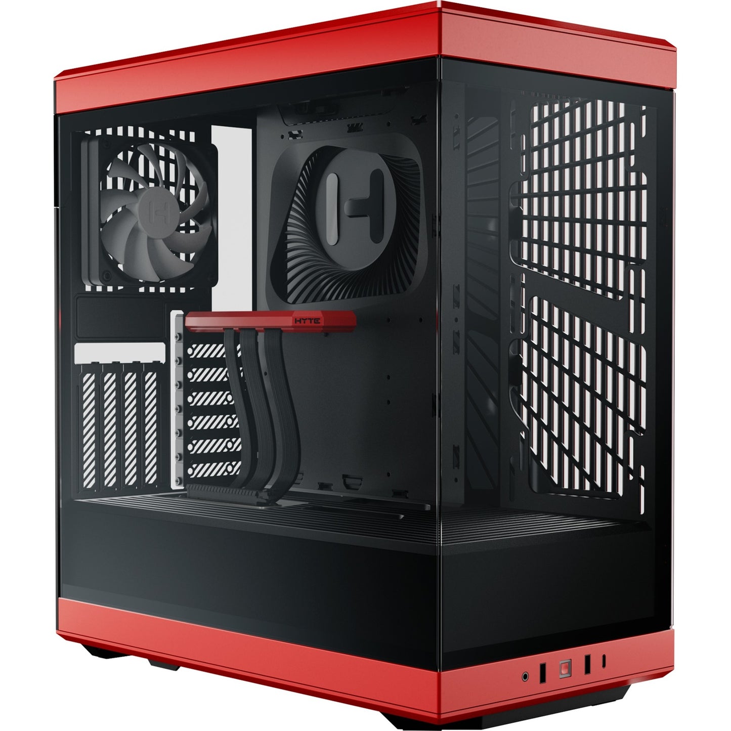 Hyte y40 midi tower behuizing (rood zwart | 2x usb-a | 1x usb-c | tempered glass)