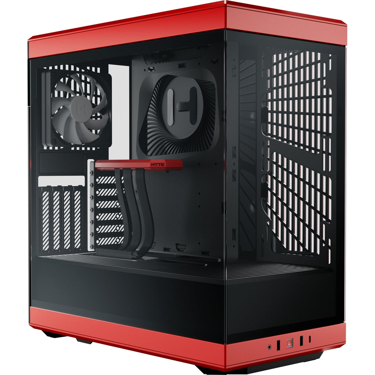 Hyte y40 midi tower behuizing (rood zwart | 2x usb-a | 1x usb-c | tempered glass)
